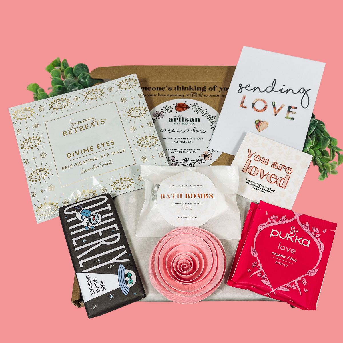 Letterbox gift | mini Care package | LOVE spa pink image 3