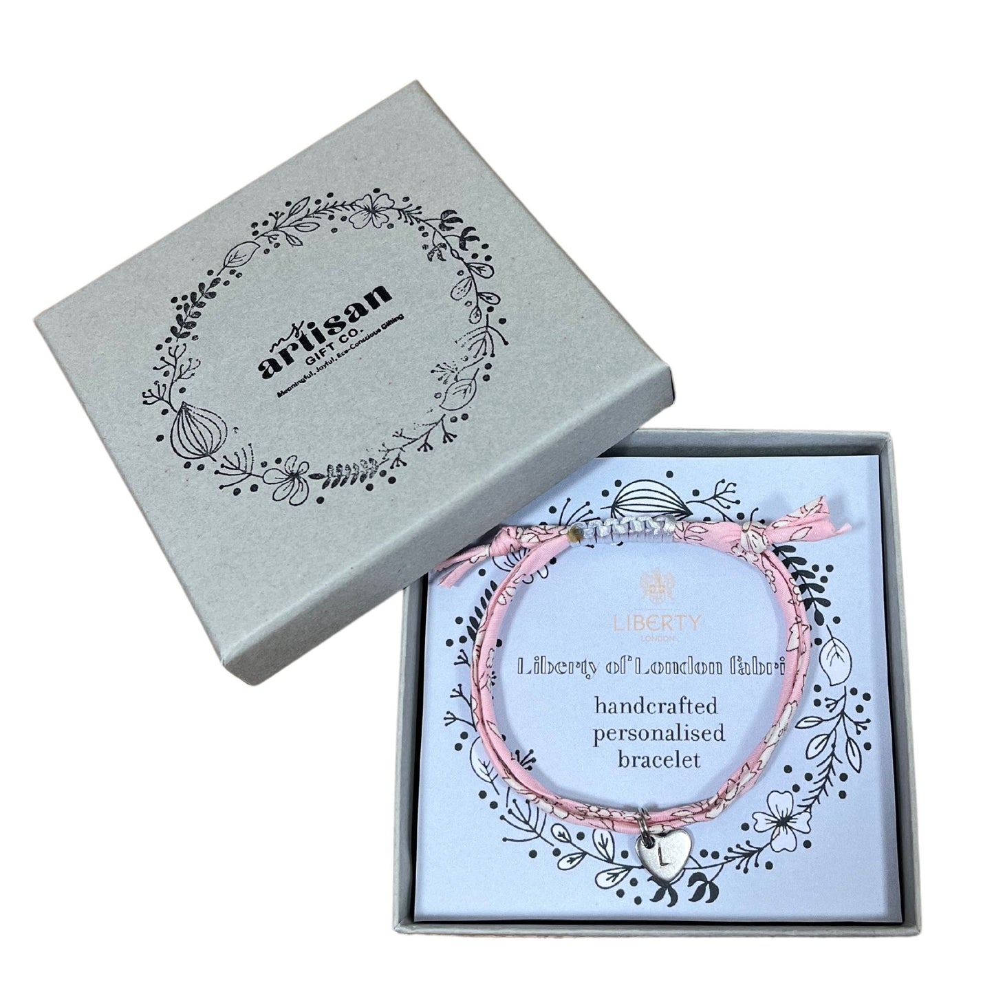 Liberty Print Bracelet Wild Pink | Personalised monogram image 1