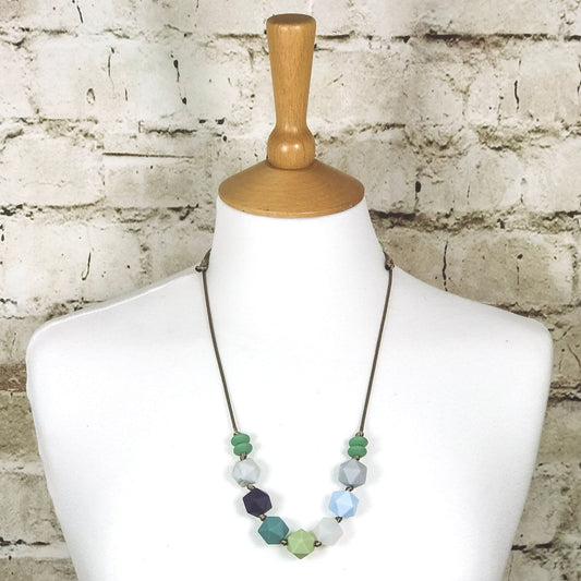 Teething fiddle necklace silicone | CHAKRA SEA blue green | Mama Jewels image 0