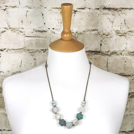 Teething fiddle necklace silicone | CHAKRA GRANITE grey | Mama Jewels image 0