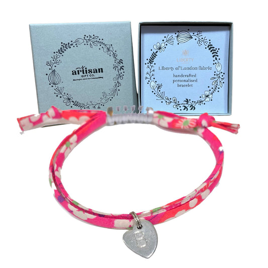Liberty Print Bracelet Wild Pink | Personalised monogram image 0