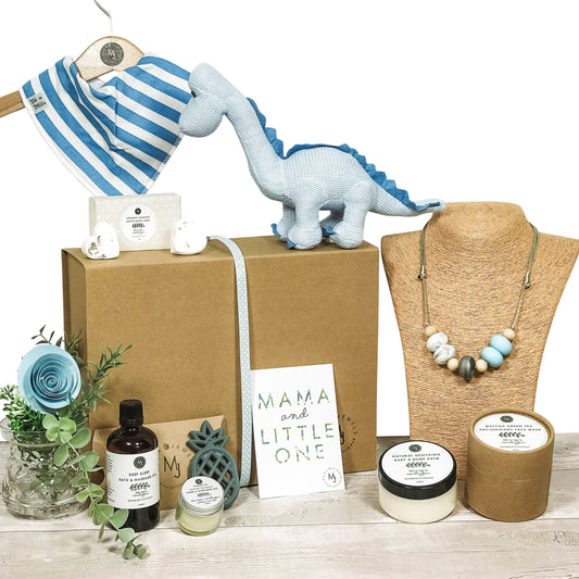 Babyshower Gift, Newborn Hamper, Baby Boy Gift | blue dinosaur image 0