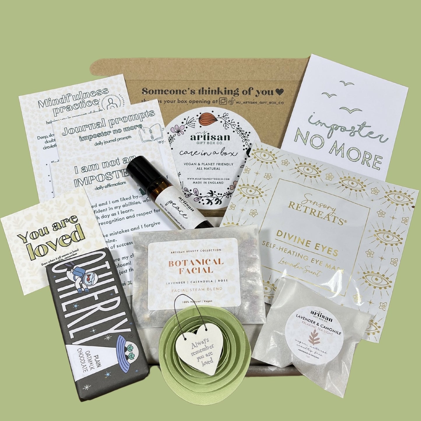 Letterbox Gift Overcoming Imposter Syndrome Self Care Package| Vegan eco green image 0